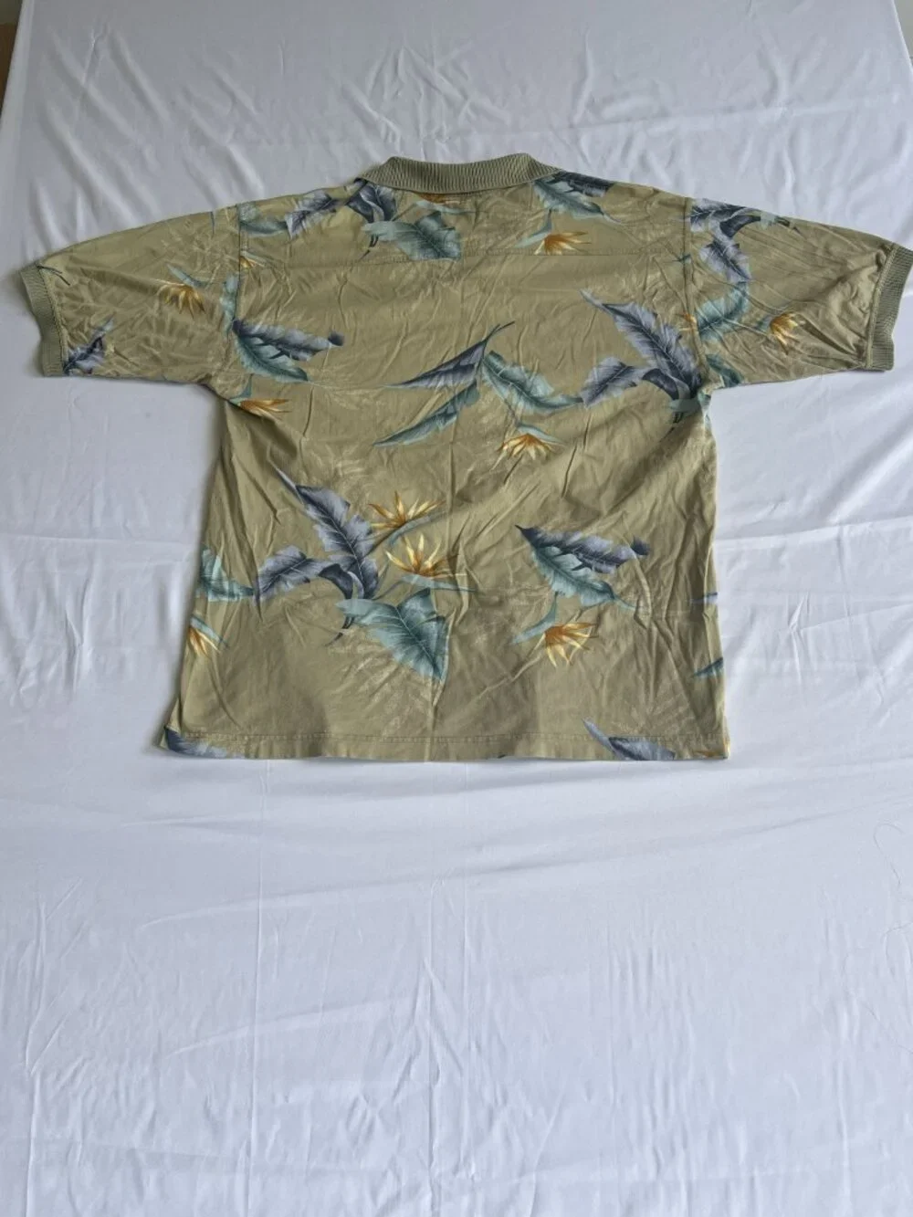 Vintage Tommy Bahama Tropical Bird of Paradise Print Polo‎ Shirt Men's Large